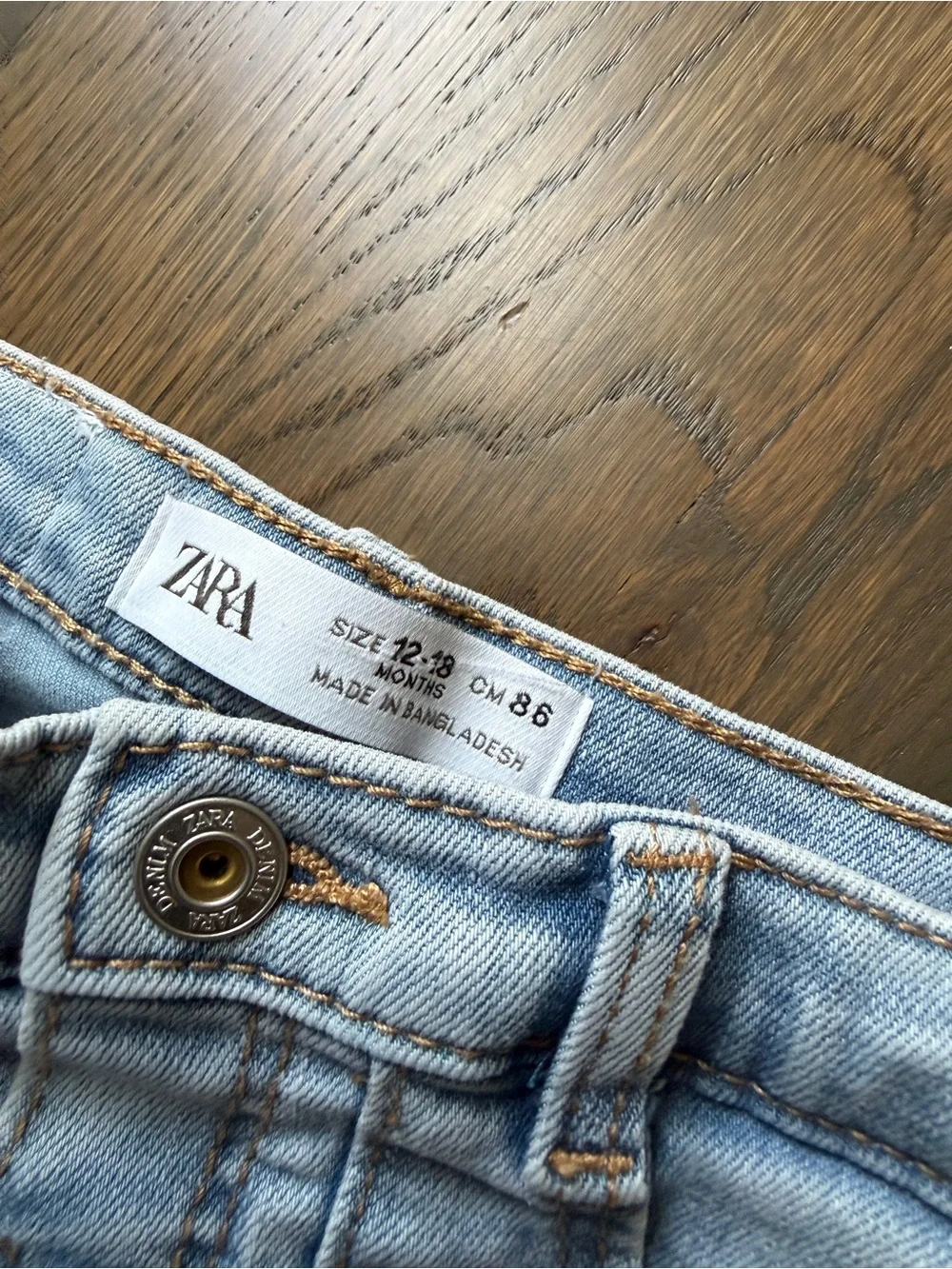 Zara Light Blue Frayed Hem Kids Jeans